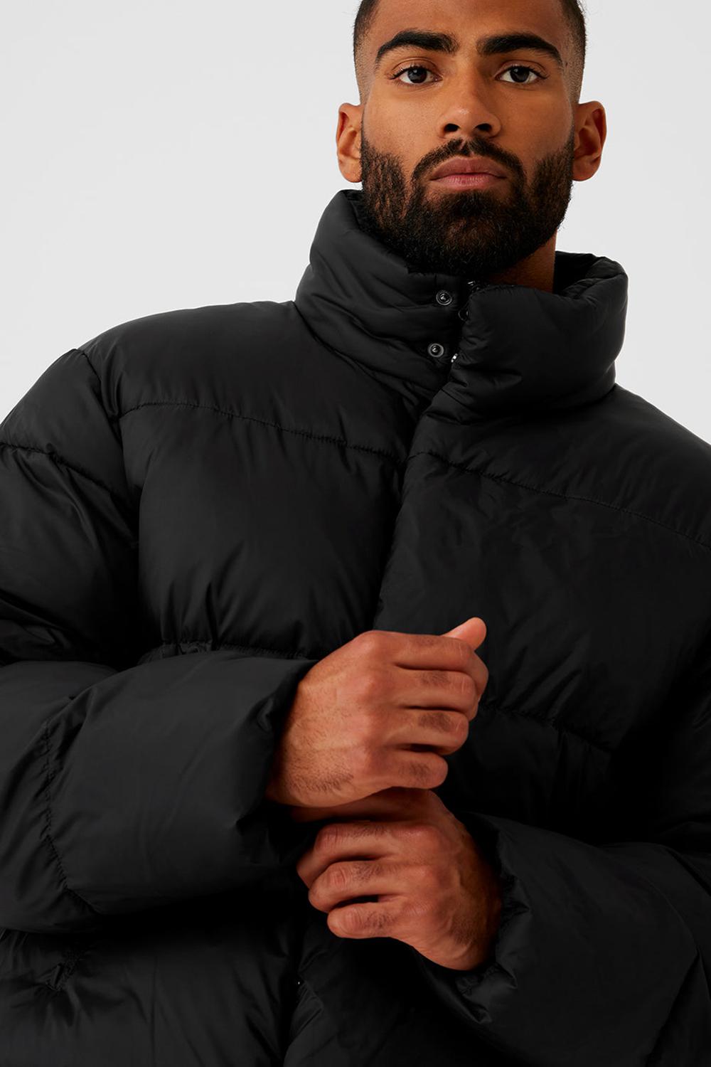 Black Alo Yoga Platinum Men Puffer Jacket | KSA  TKF378450