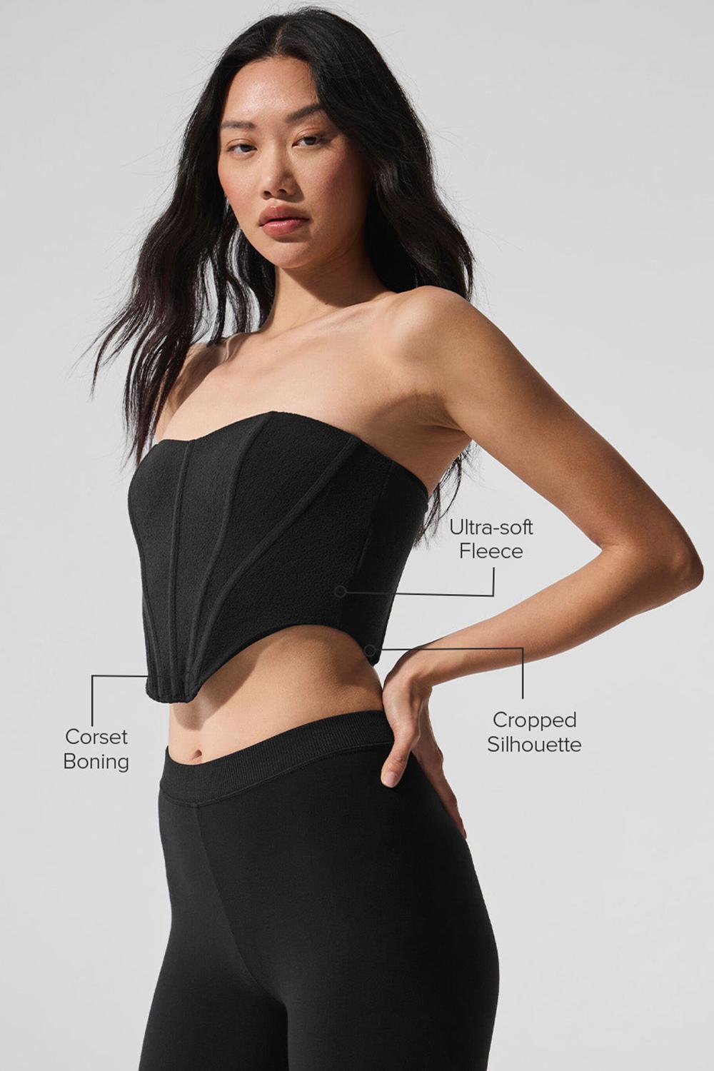 Black Alo Yoga Polar Fleece Corset Women Corset | KSA  IFX145720
