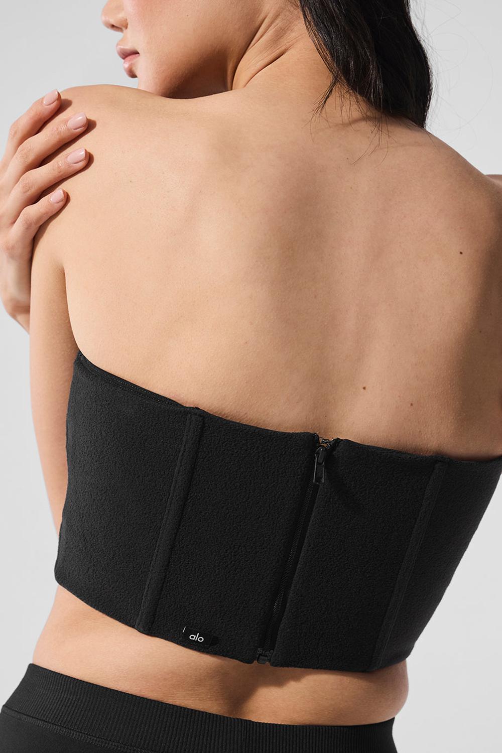 Black Alo Yoga Polar Fleece Corset Women Corset | KSA  IFX145720