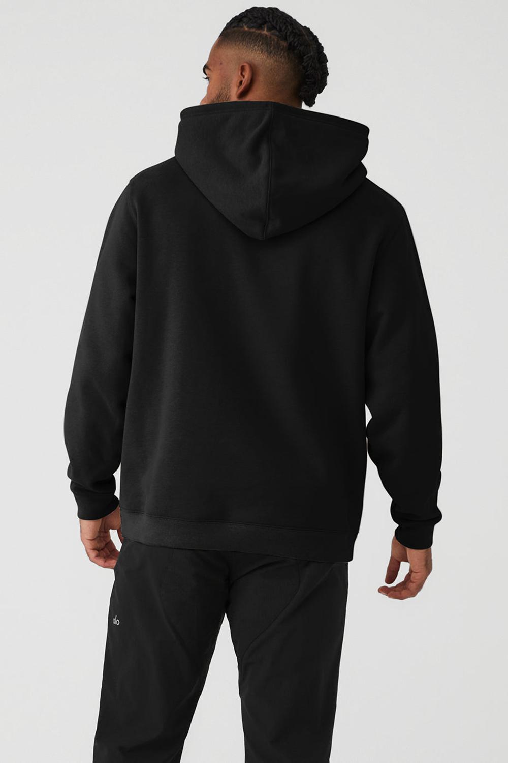 Black Alo Yoga Renown Heavy Weight Men Hoodie | KSA  JUY310829