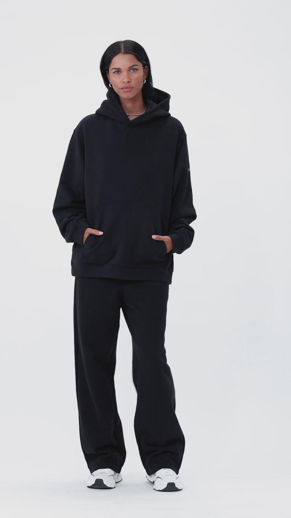 Black Alo Yoga Renown Heavy Weight Women Hoodie | KSA  AGF417528
