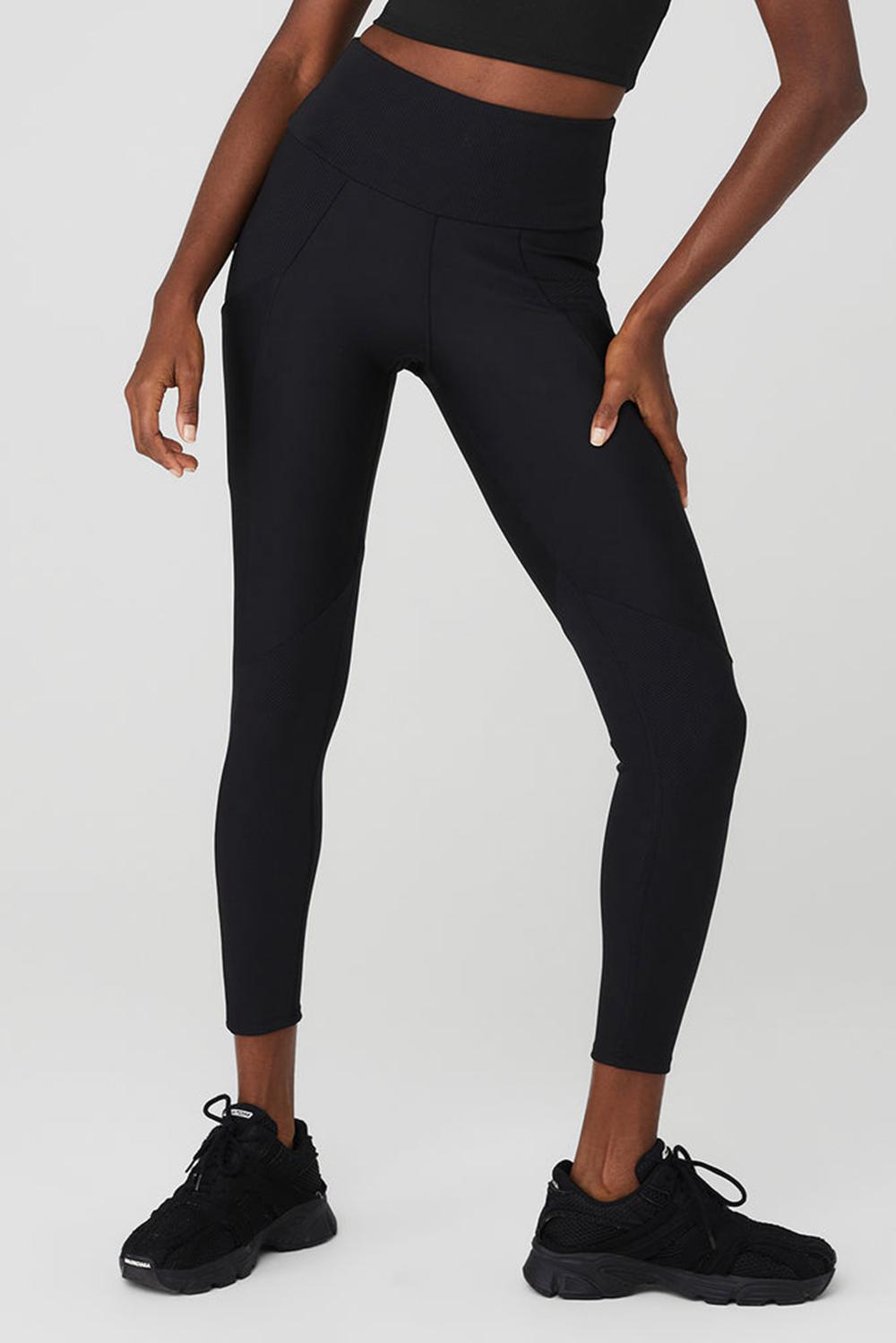 Black Alo Yoga Ribbed Airlift High-Waist 7/8 Enchanted Women Legging | KSA  IPK879043