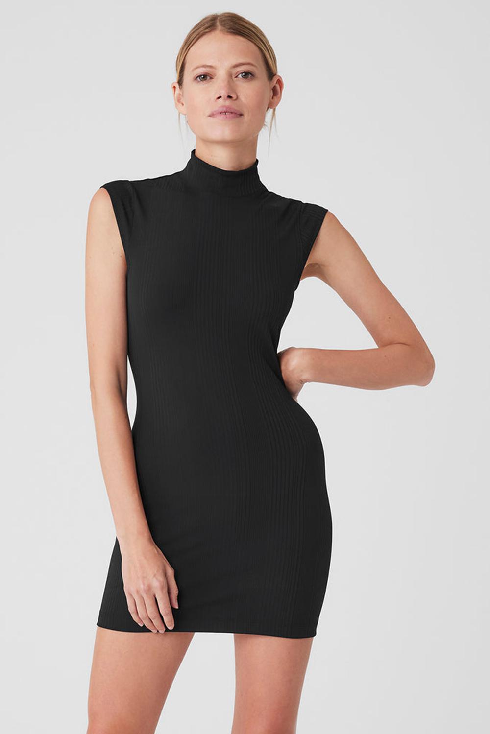 Black Alo Yoga Run It Back Women Dress | KSA  TYU376248