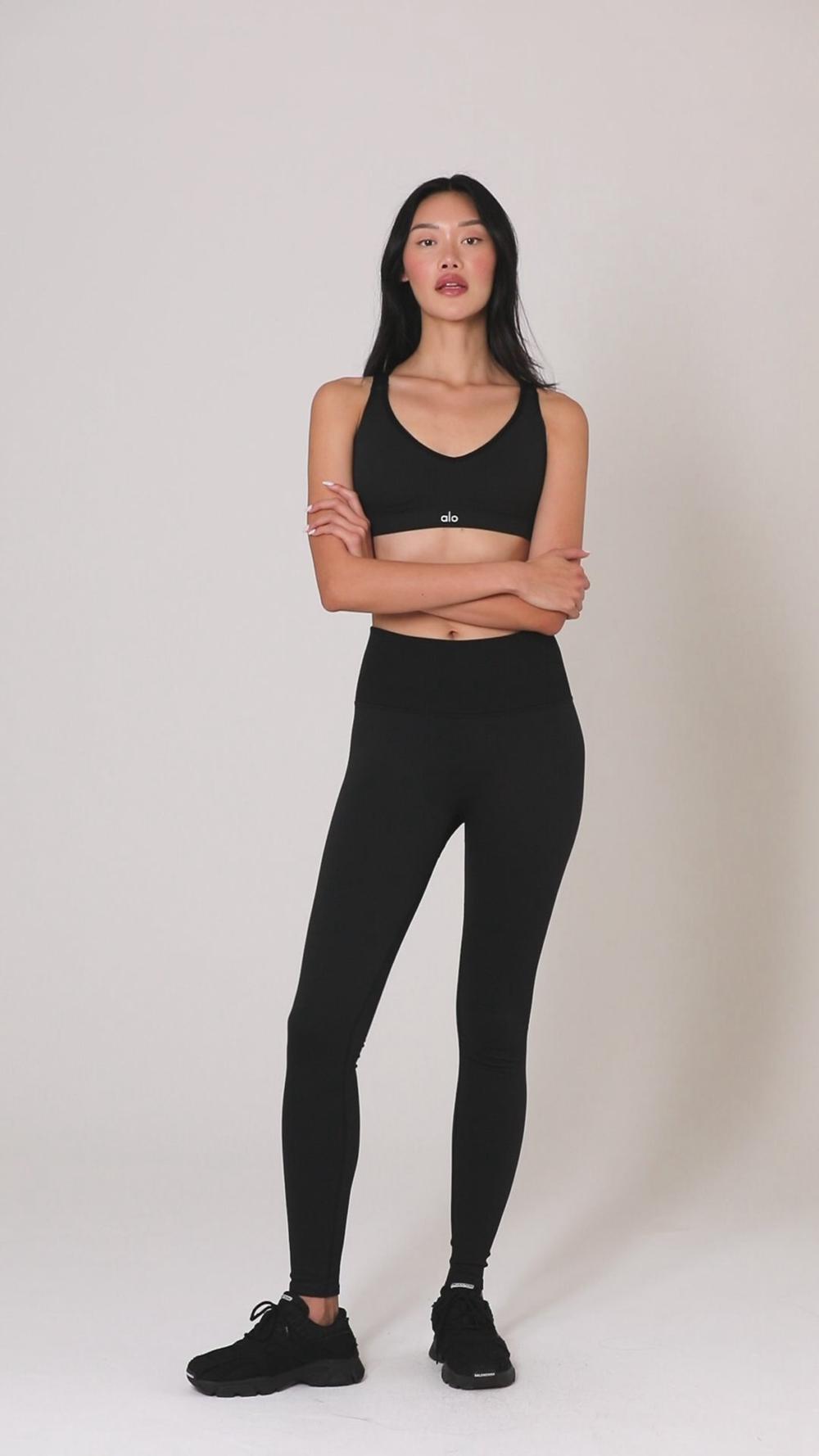 Black Alo Yoga Seamless Ribbed Favorite Women Bra | KSA  CEA985073