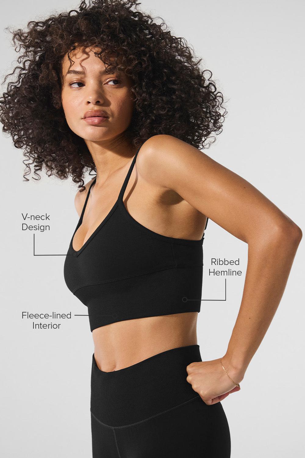Black Alo Yoga Seamless Winter Warm Plush Delight Women Bra | KSA  BJS561023