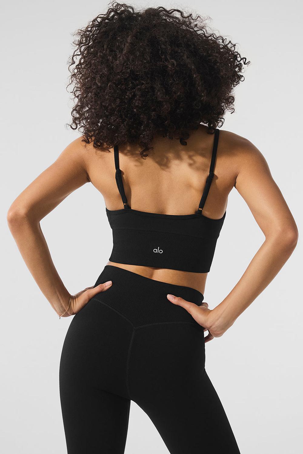 Black Alo Yoga Seamless Winter Warm Plush Delight Women Bra | KSA  BJS561023