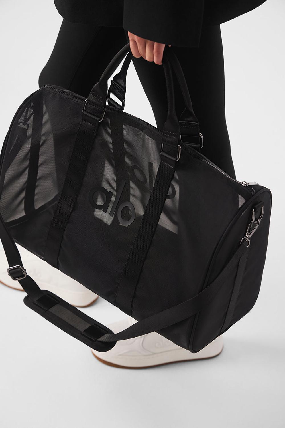 Black Alo Yoga Sheer Women Duffle Bag | KSA  HSY542637