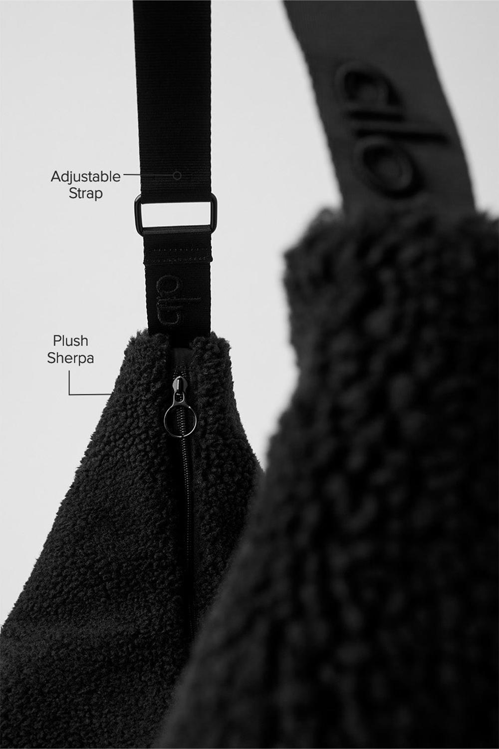 Black Alo Yoga Sherpa Om The Go Women Sling Bag | KSA  DSV360584