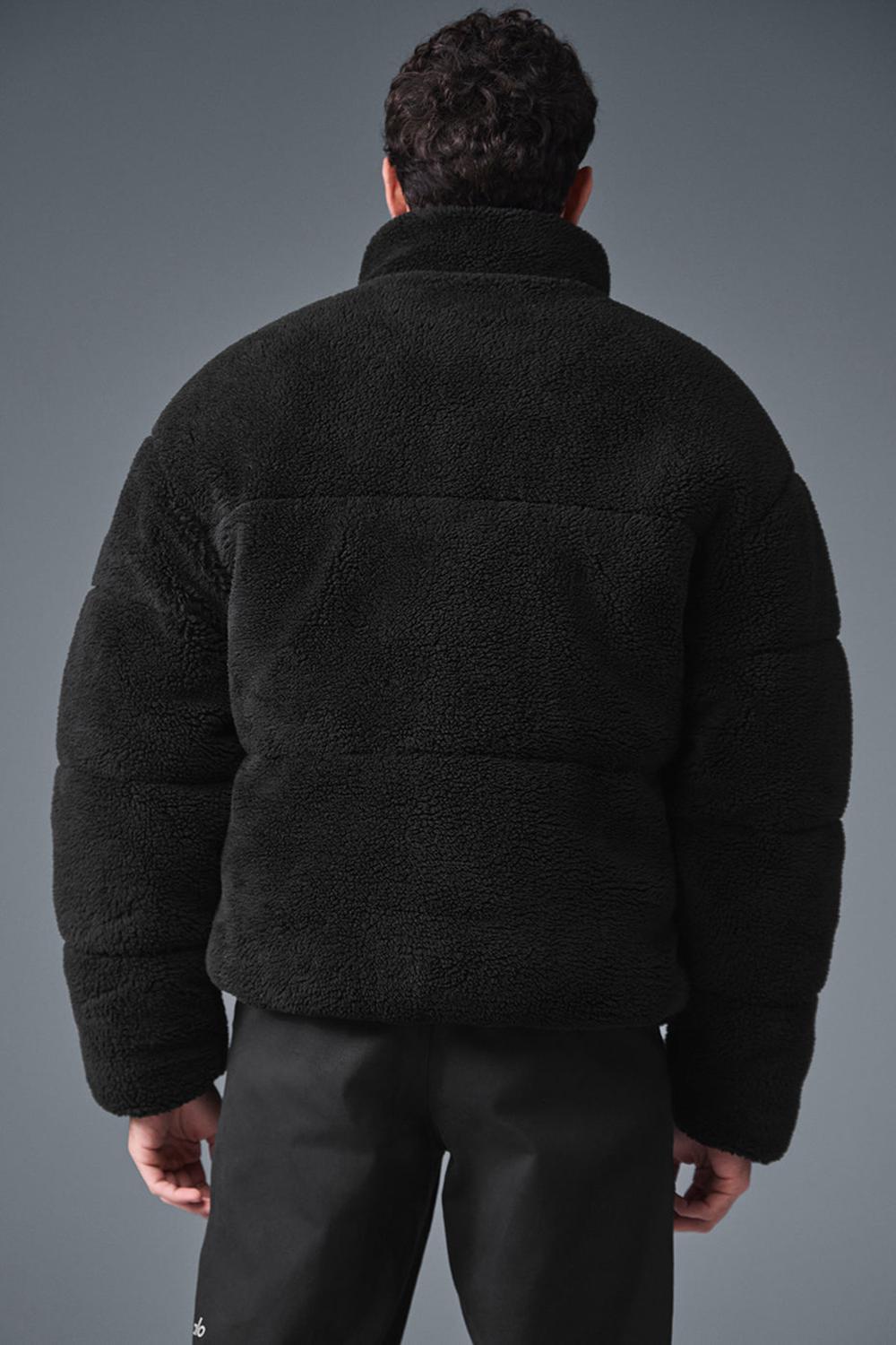 Black Alo Yoga Sherpa Stage Men Puffer Jacket | KSA  SBF394172