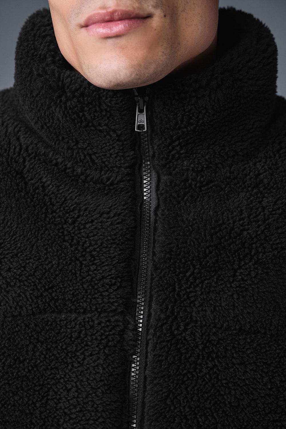 Black Alo Yoga Sherpa Stage Men Puffer Jacket | KSA  SBF394172