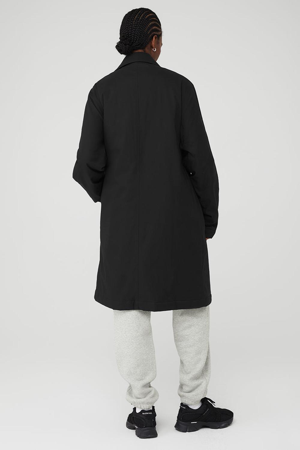Black Alo Yoga Signature Women Overcoat | KSA  CDY049612