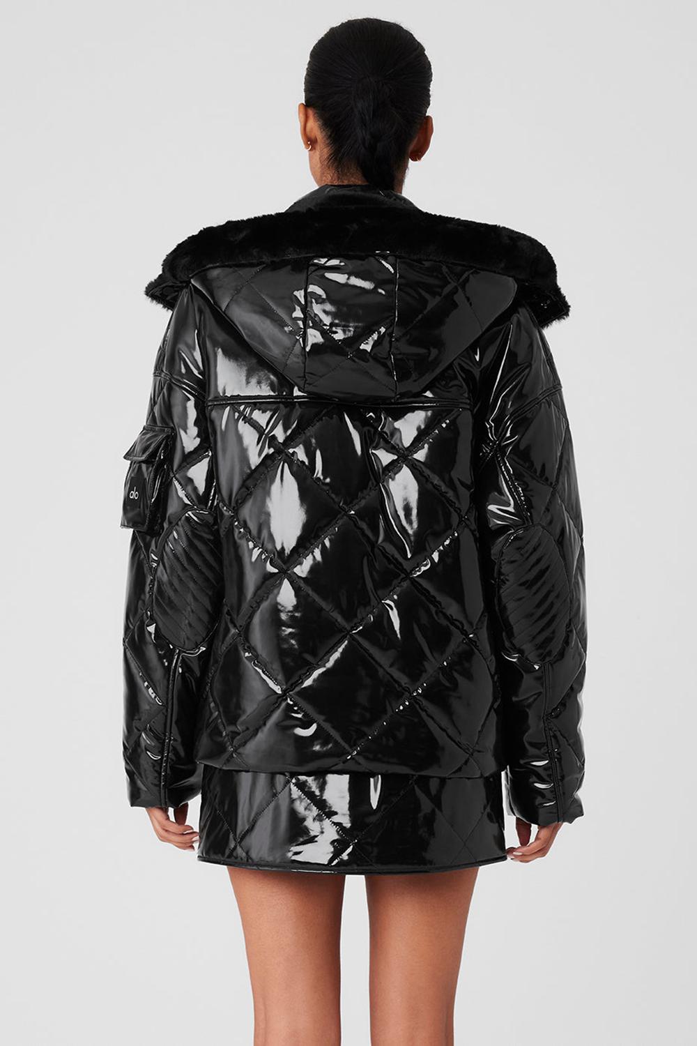 Black Alo Yoga Snomoto Women Puffer Jacket | KSA  ADR325107