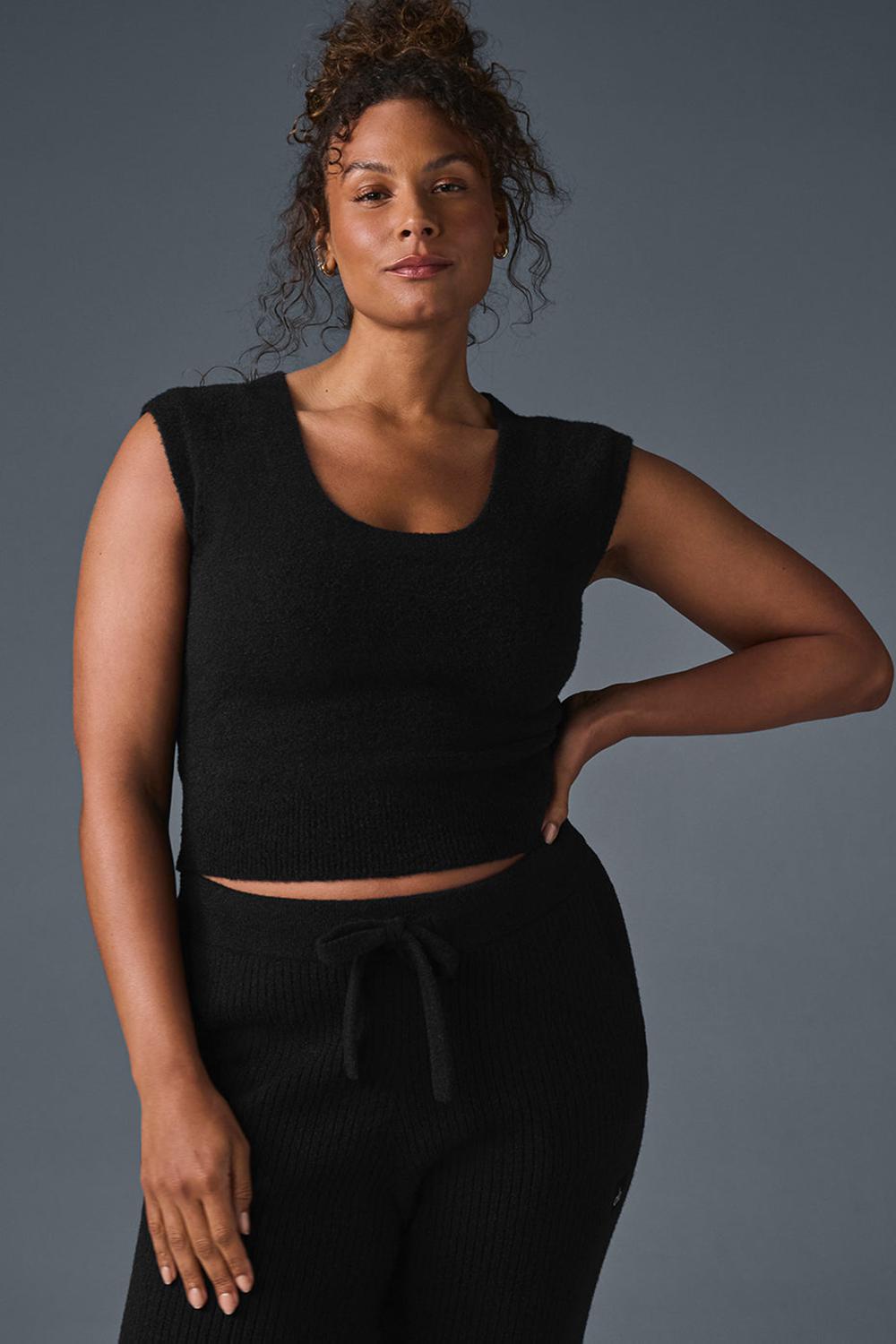 Black Alo Yoga Snuggle Up Women Short Sleeve | KSA  ZRX349078
