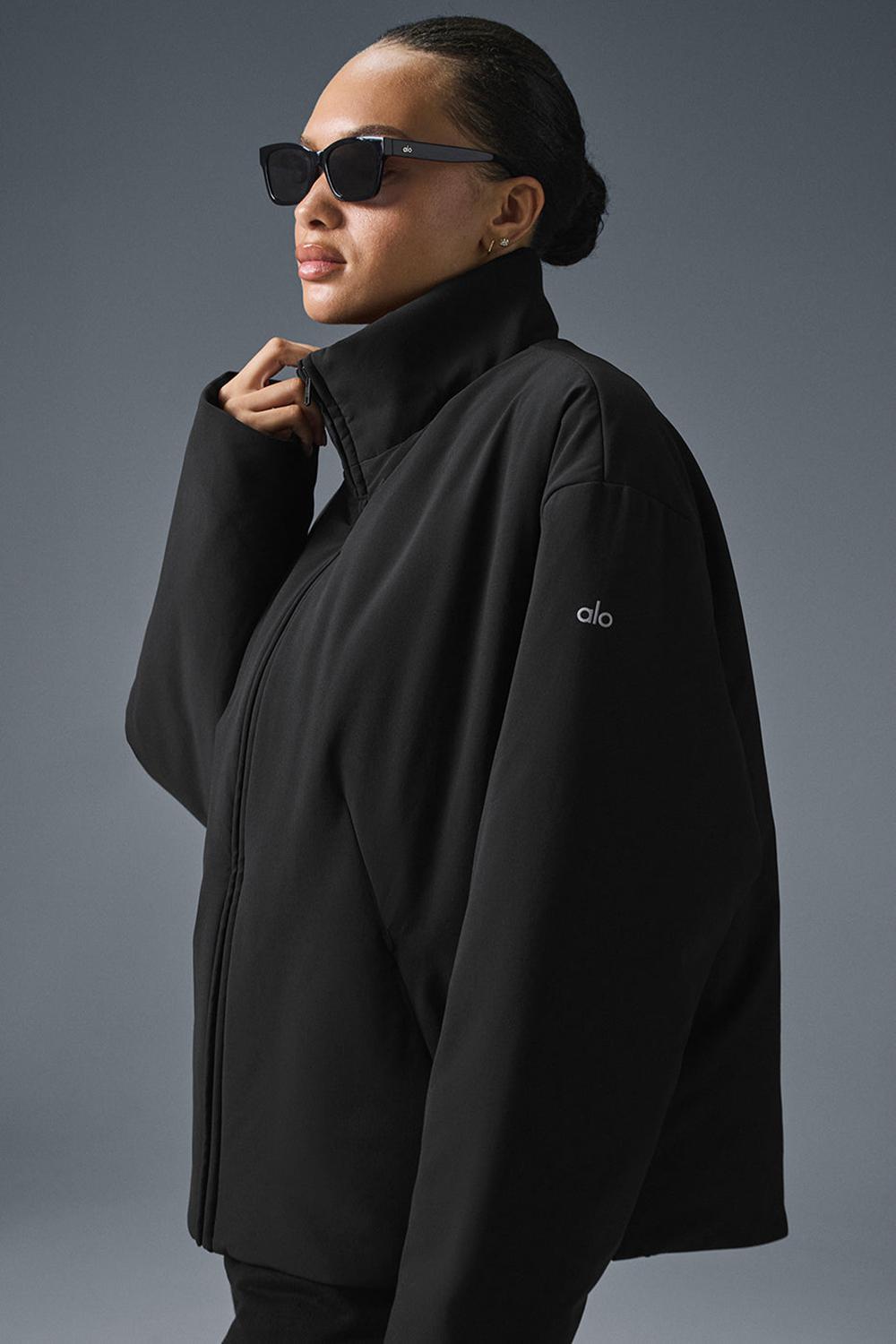 Black Alo Yoga Stretch Woven Notable Women Jacket | KSA  ZAG216485