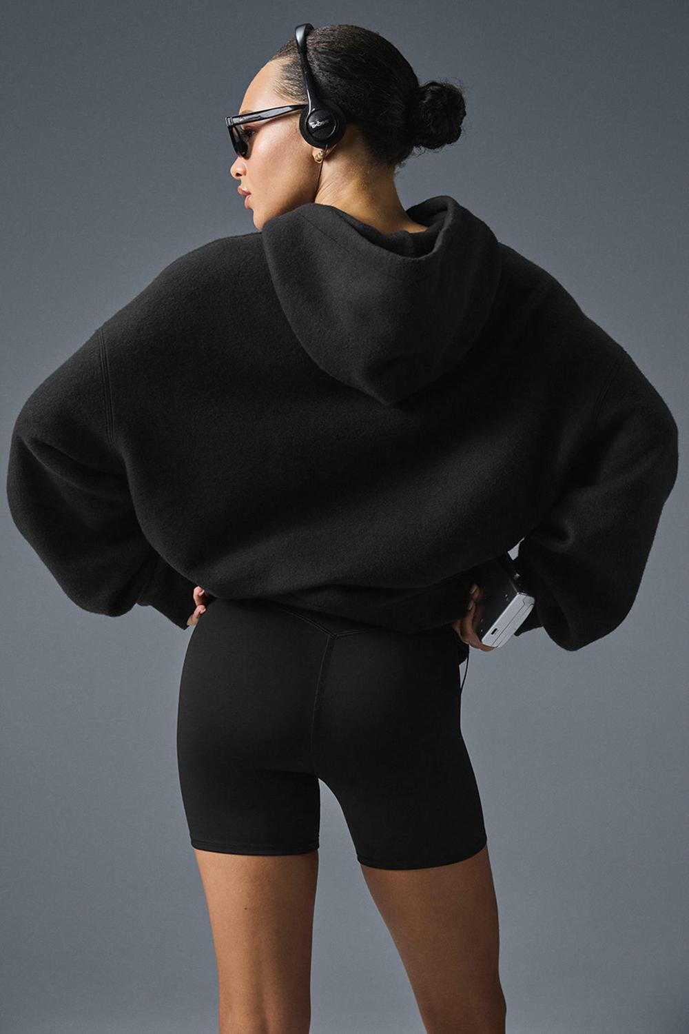Black Alo Yoga Triumph Restore Women Hoodie | KSA  NFT839527