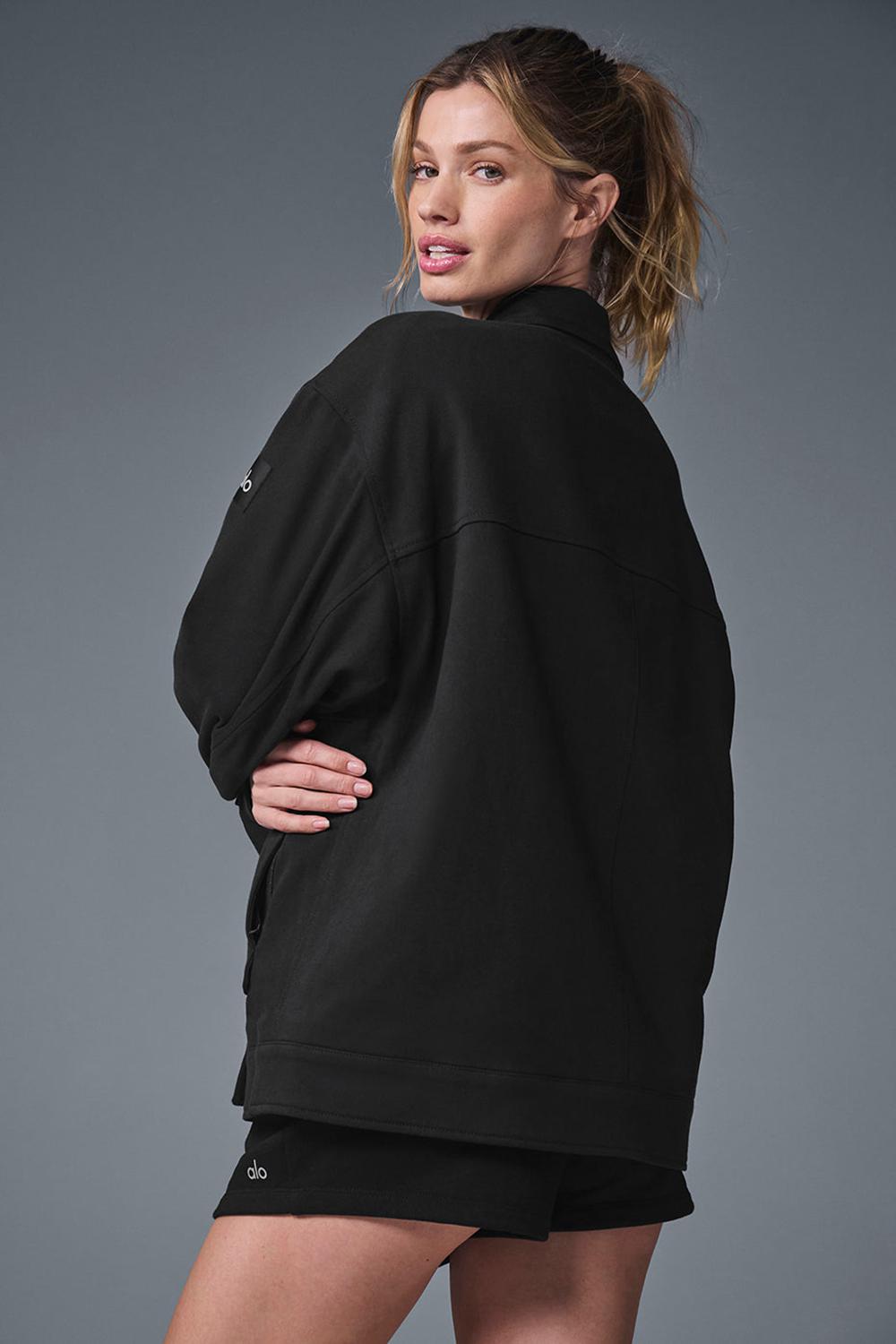 Black Alo Yoga Unisex One Up Women Jacket | KSA  PYF265019