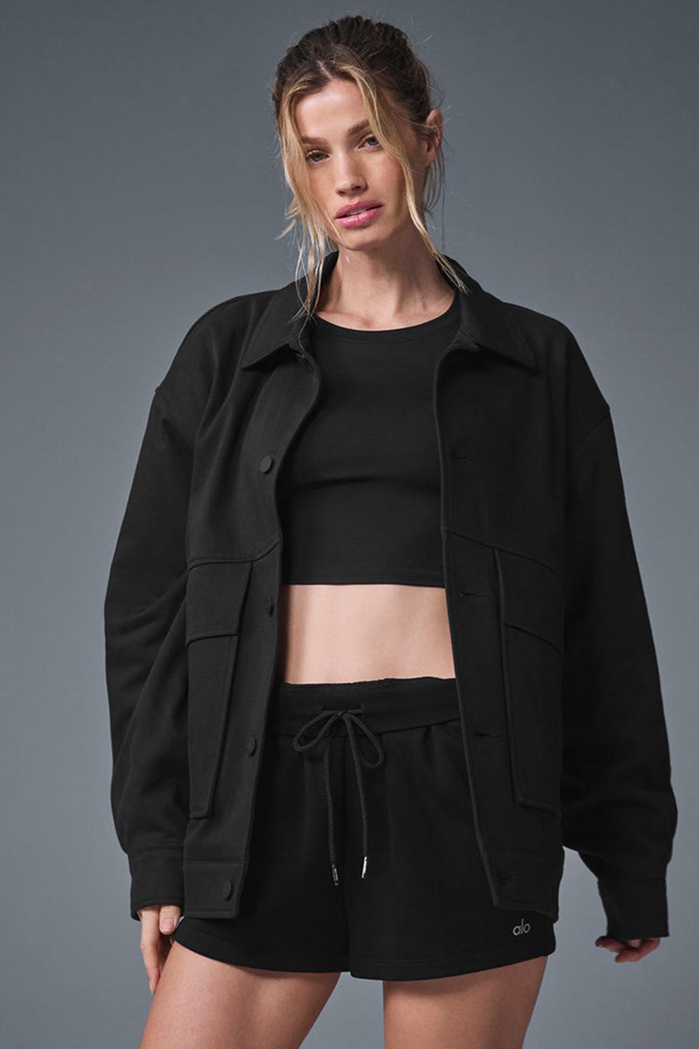 Black Alo Yoga Unisex One Up Women Jacket | KSA  PYF265019