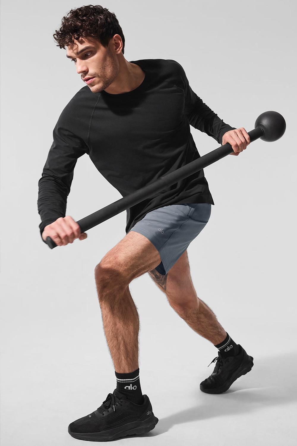 Black Alo Yoga Vapor Crewneck Men Long Sleeve | KSA  TWB965102