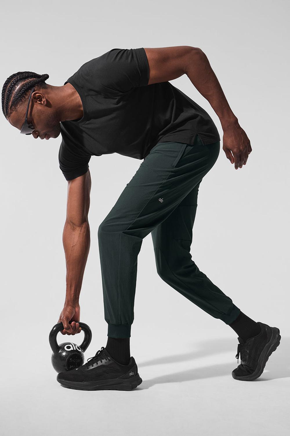 Black Alo Yoga Vapor Crewneck Men Short Sleeve | KSA  MXT284135