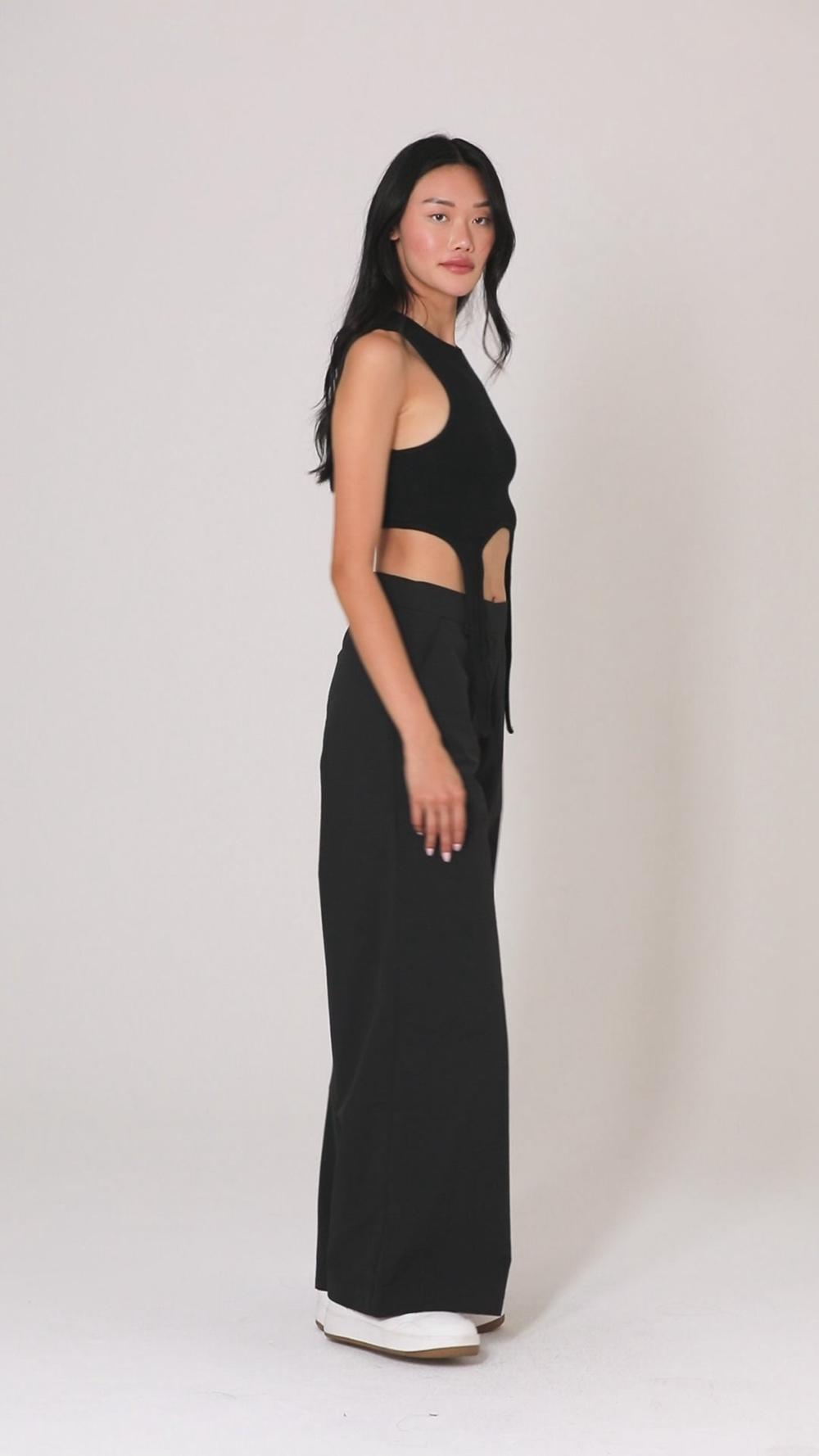 Black Alo Yoga Wellness Rib Flaunt Women Tank | KSA  GBY056287