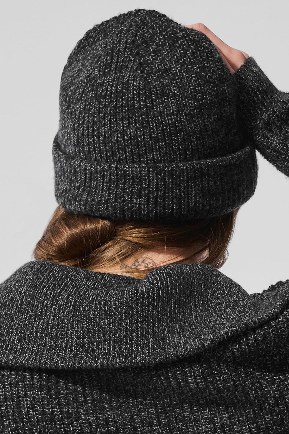 Black Marl Alo Yoga Marl Women Beanie | KSA  INJ185042