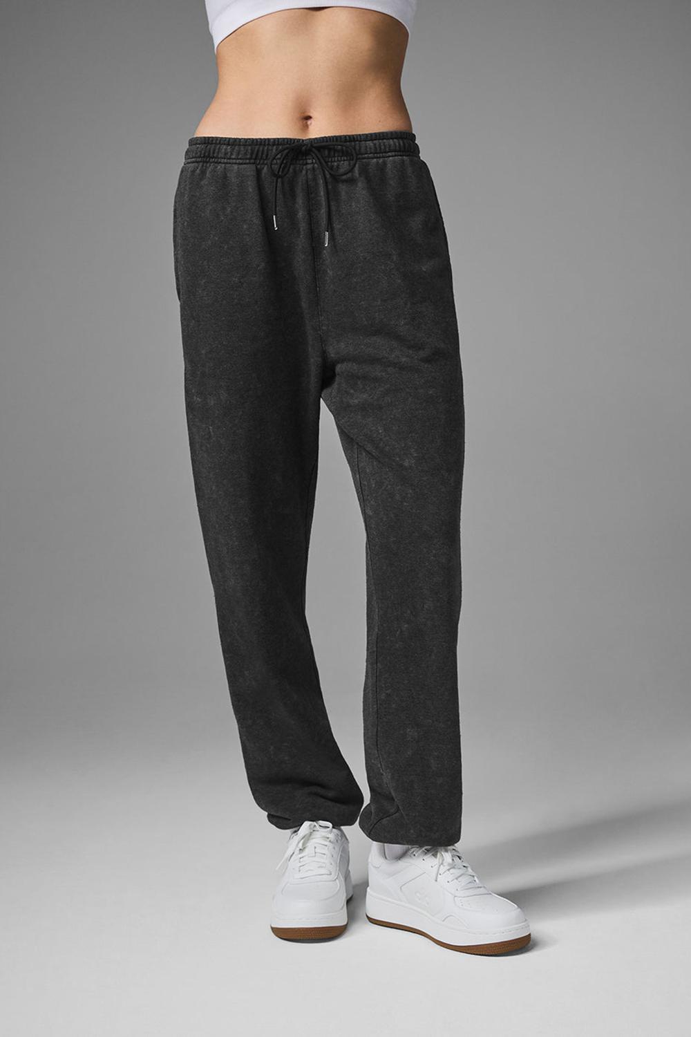 Black Wash Alo Yoga Chill Vintage Wash Women Sweatpant | KSA  XGD371908