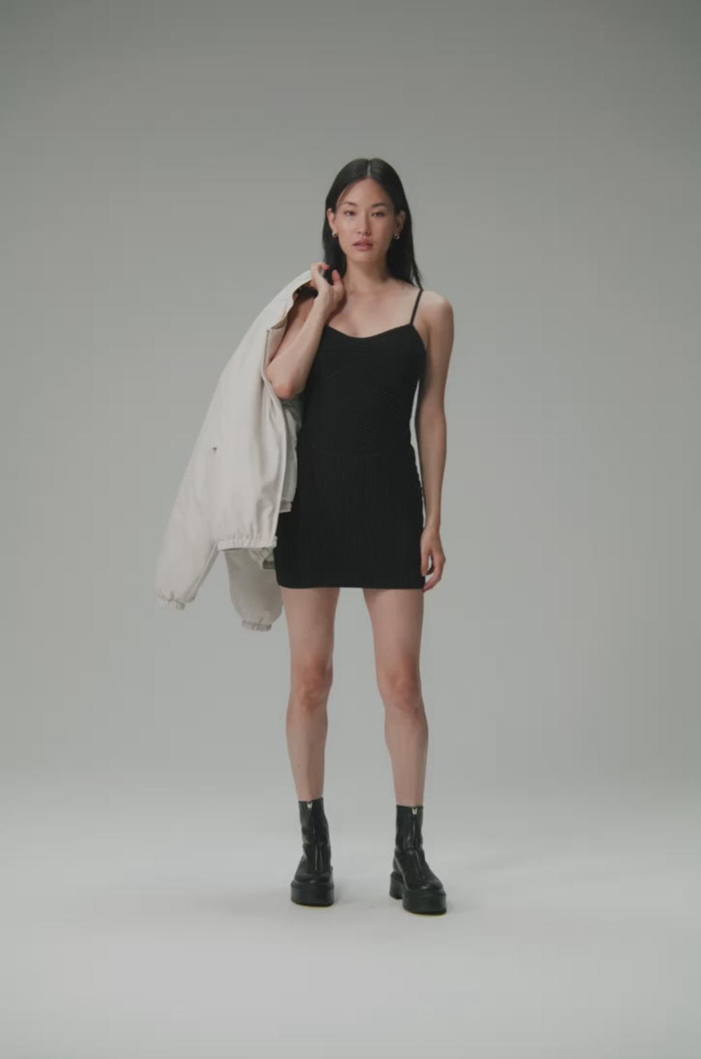 Black / Anthracite Alo Yoga Denim Knit Mini Women Dress | KSA  TBS498150