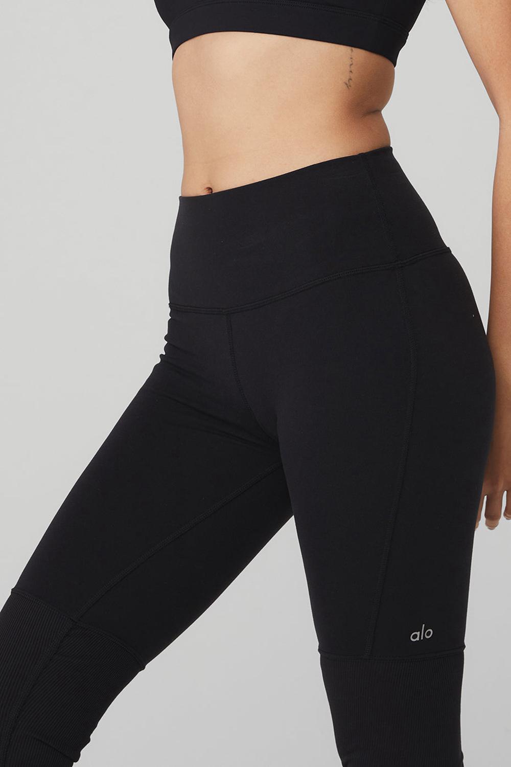 Black / Black Alo Yoga High-Waist Goddesss Women Legging | KSA  GYK851629
