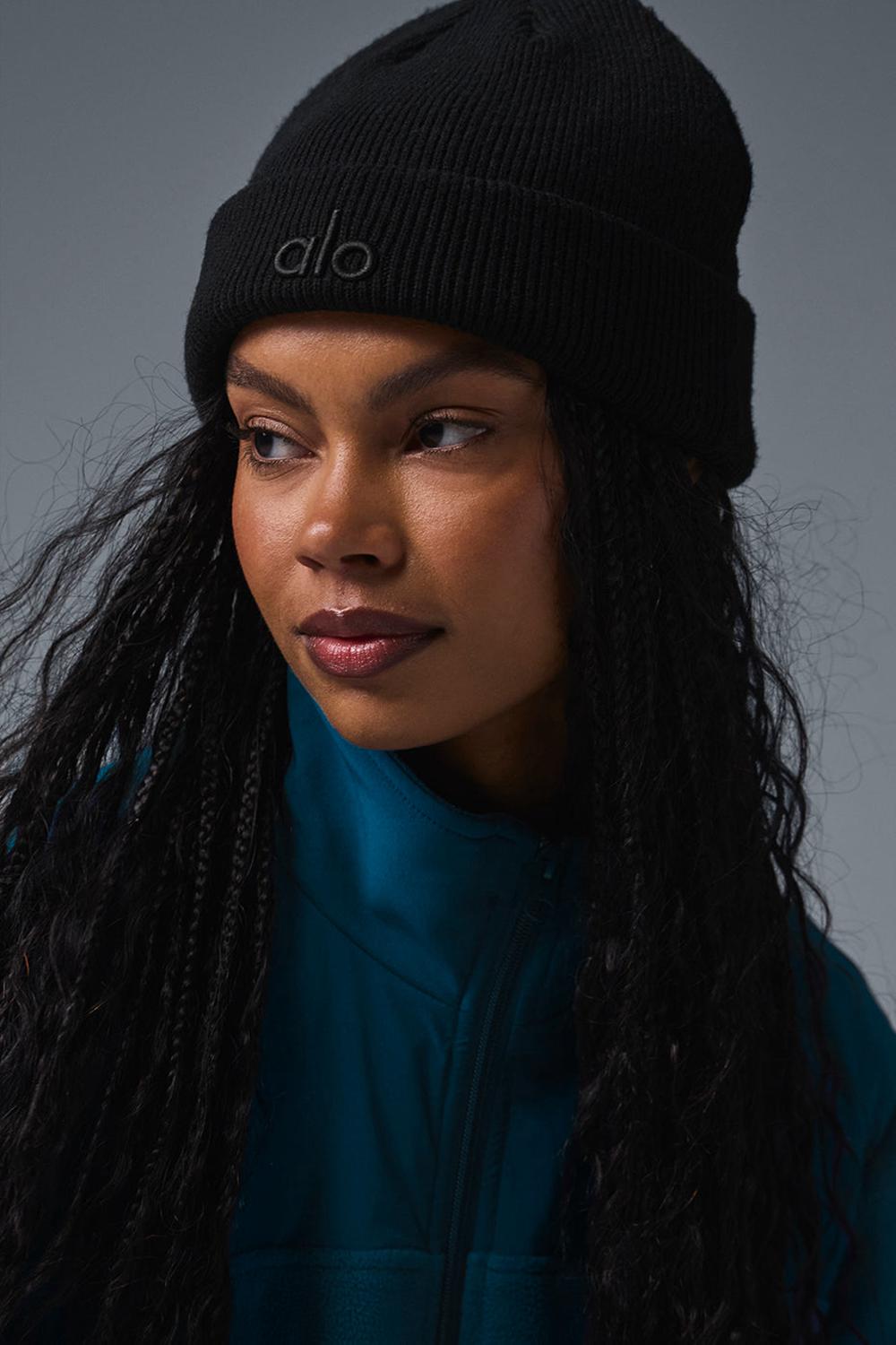 Black / Black Alo Yoga Notable Men Beanie | KSA  HTY519047