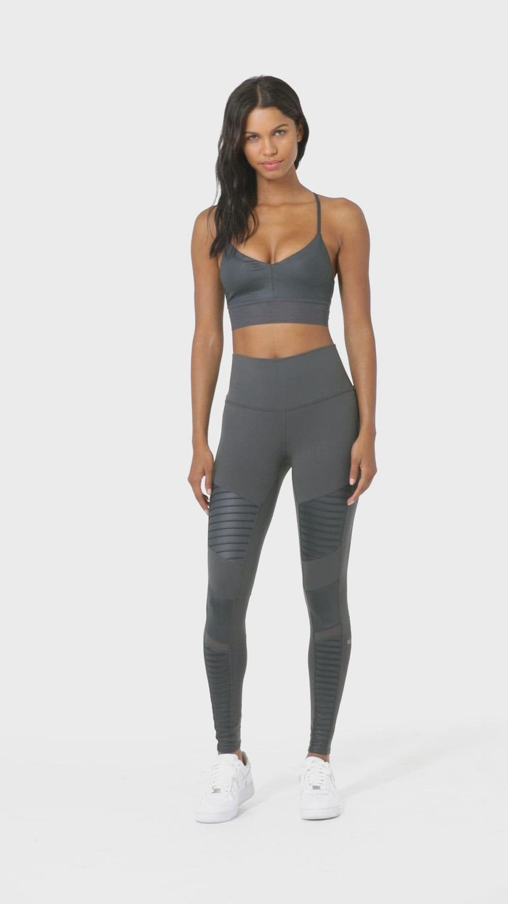 Black / Black Glossy Alo Yoga High-Waist Motos Women Legging | KSA  QVY204193