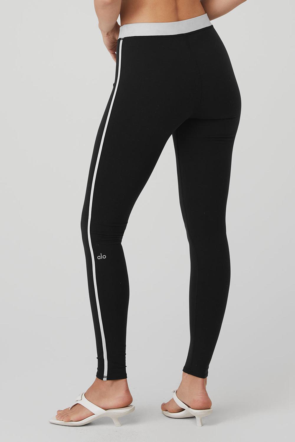Black / White Alo Yoga Airbrush High-Waist Streamlined Women Legging | KSA  LCP941285