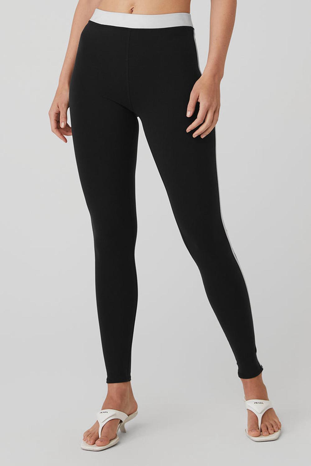 Black / White Alo Yoga Airbrush High-Waist Streamlined Women Legging | KSA  LCP941285
