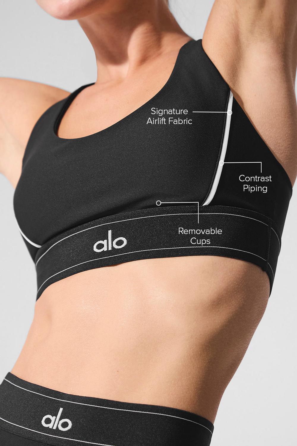 Black / White Alo Yoga Airlift Suit Up Women Bra | KSA  MCG761835