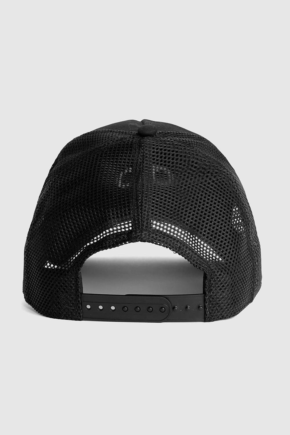Black / White Alo Yoga District Men Trucker Hat | KSA  IOH197842