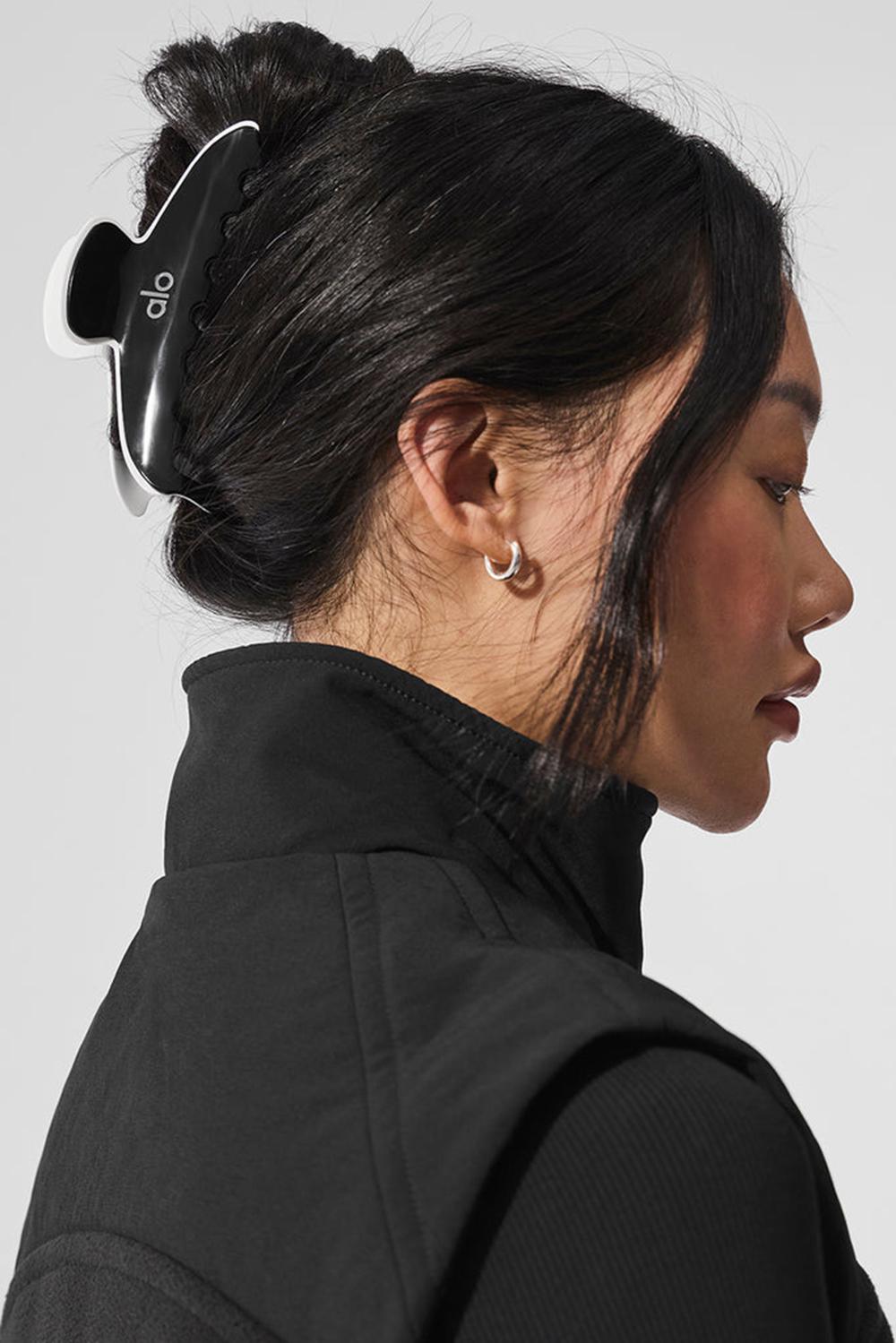 Black / White Alo Yoga Outline Claw Clip Women Hair Claw | KSA  TLD768459