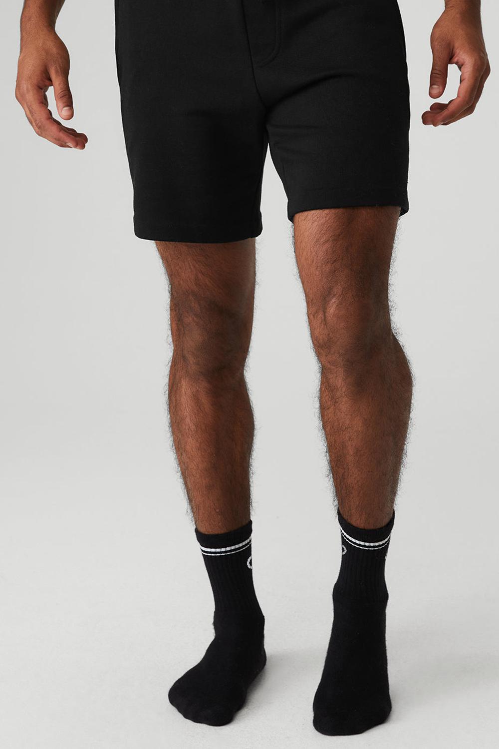 Black / White Alo Yoga Unisex Half-Crew Throwback Women Sock | KSA  XZE904386