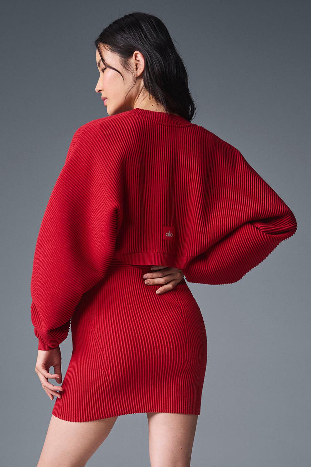 Bold Red / Dark Bold Red Alo Yoga Denim Knit Shawl Women Scarf | KSA  ACI543016