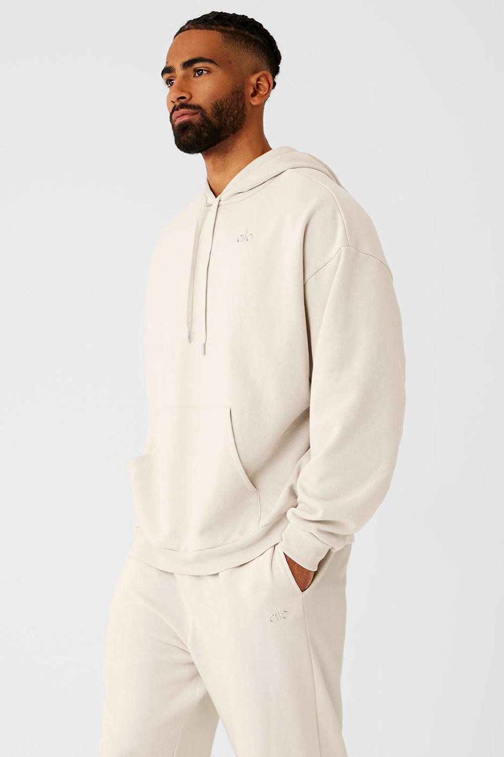 Bone Alo Yoga Accolade Men Hoodie | KSA  ADB195307