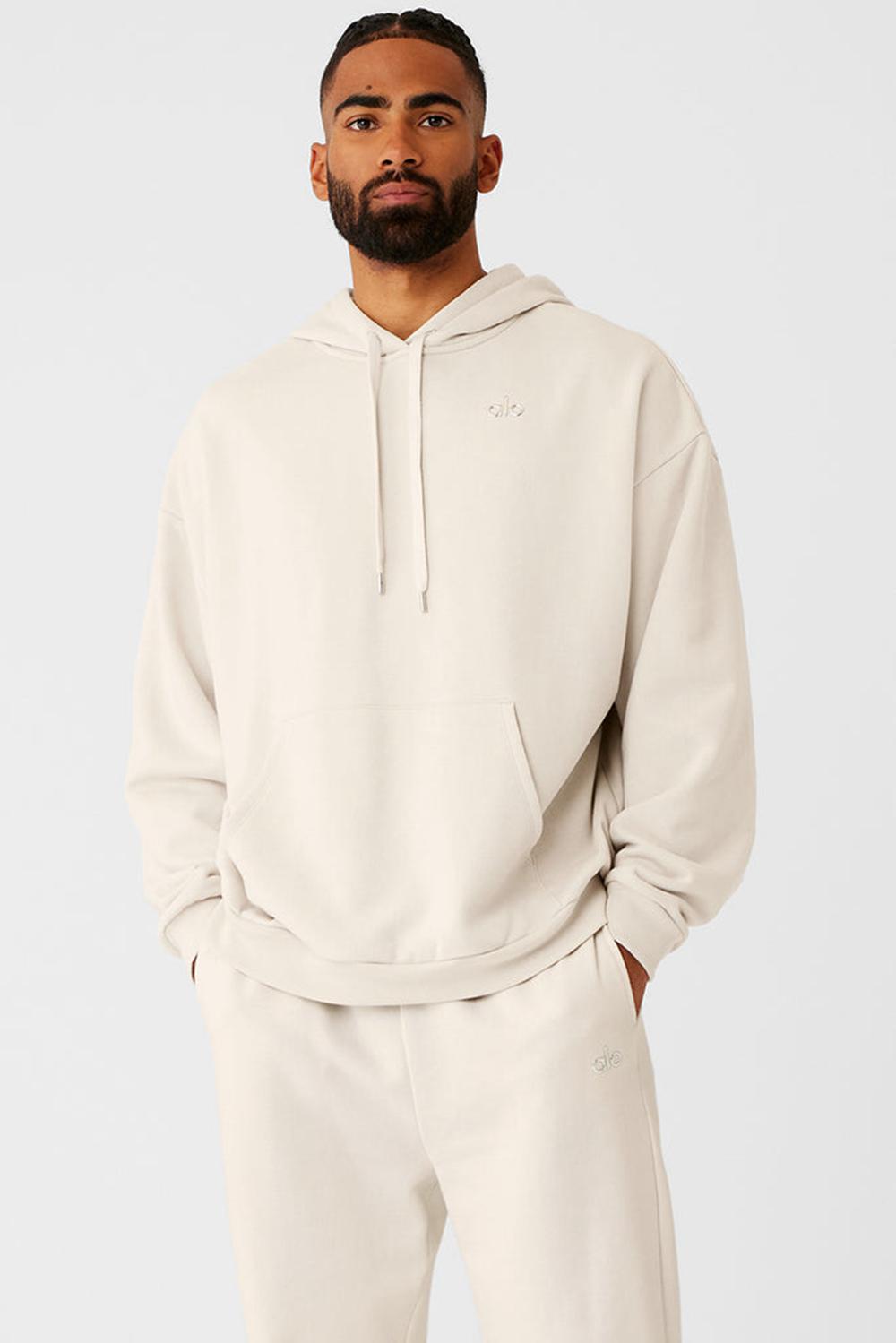 Bone Alo Yoga Accolade Men Hoodie | KSA  ADB195307