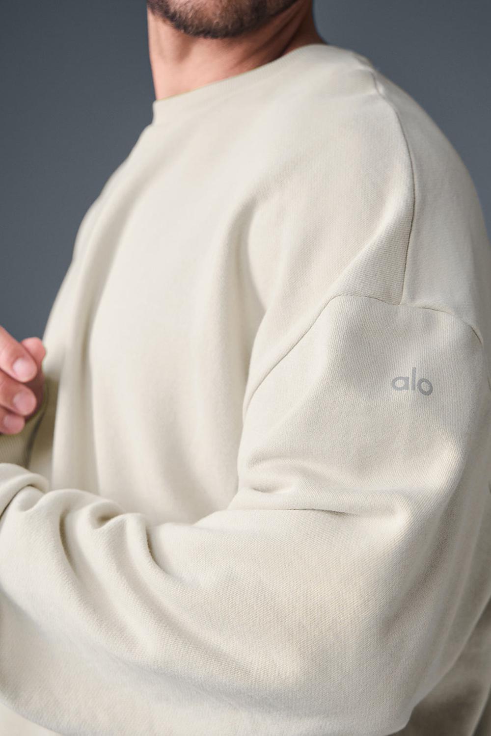 Bone Alo Yoga Chill Crew Neck Men Pullover | KSA  TLN058749