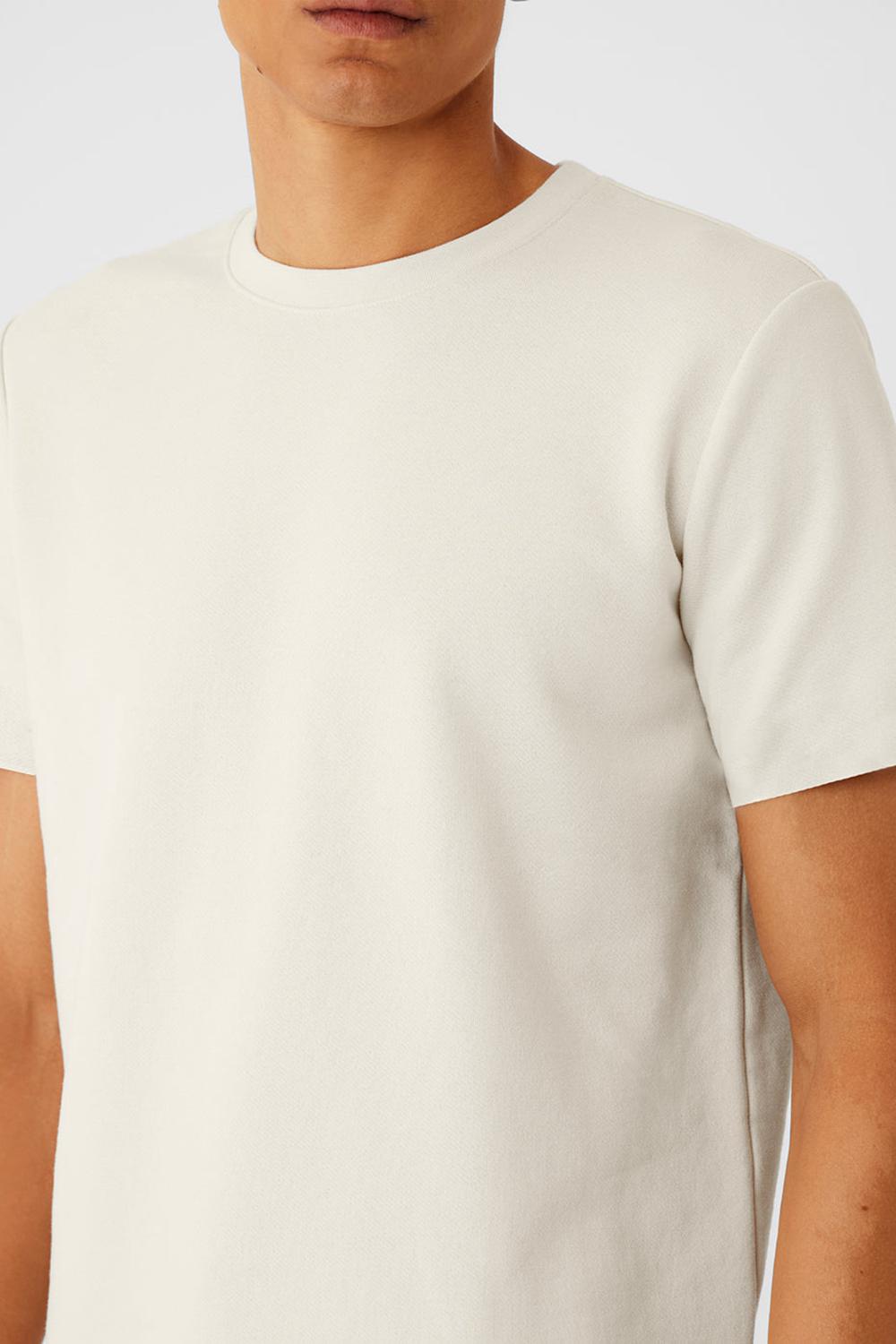 Bone Alo Yoga Chill Men Short Sleeve | KSA  CMF178236