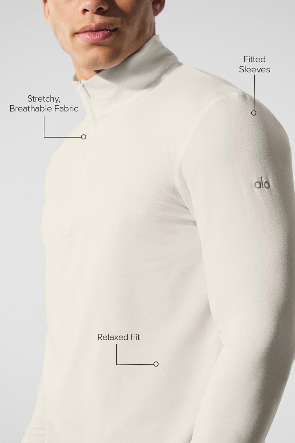 Bone Alo Yoga Conquer 1/4 Zip Reform Men Long Sleeve | KSA  MDS916482