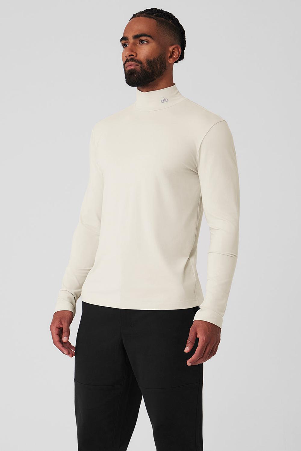Bone Alo Yoga Conquer Reform Mock Neck Men Long Sleeve | KSA  QGB481730