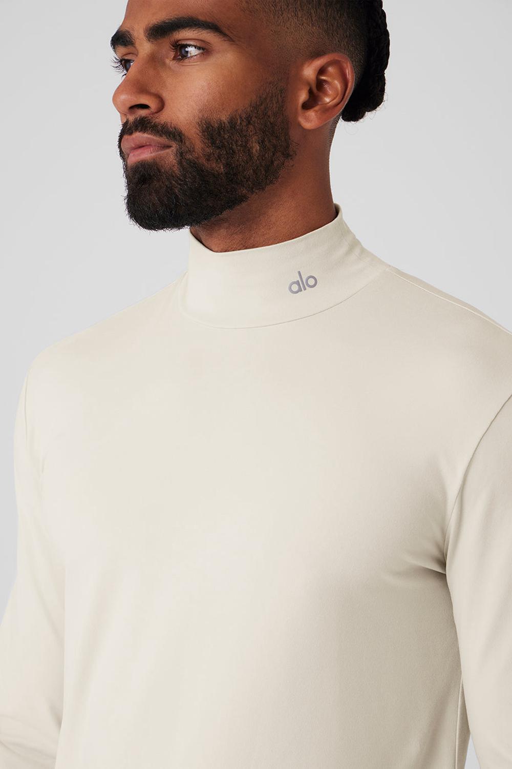 Bone Alo Yoga Conquer Reform Mock Neck Men Long Sleeve | KSA  QGB481730