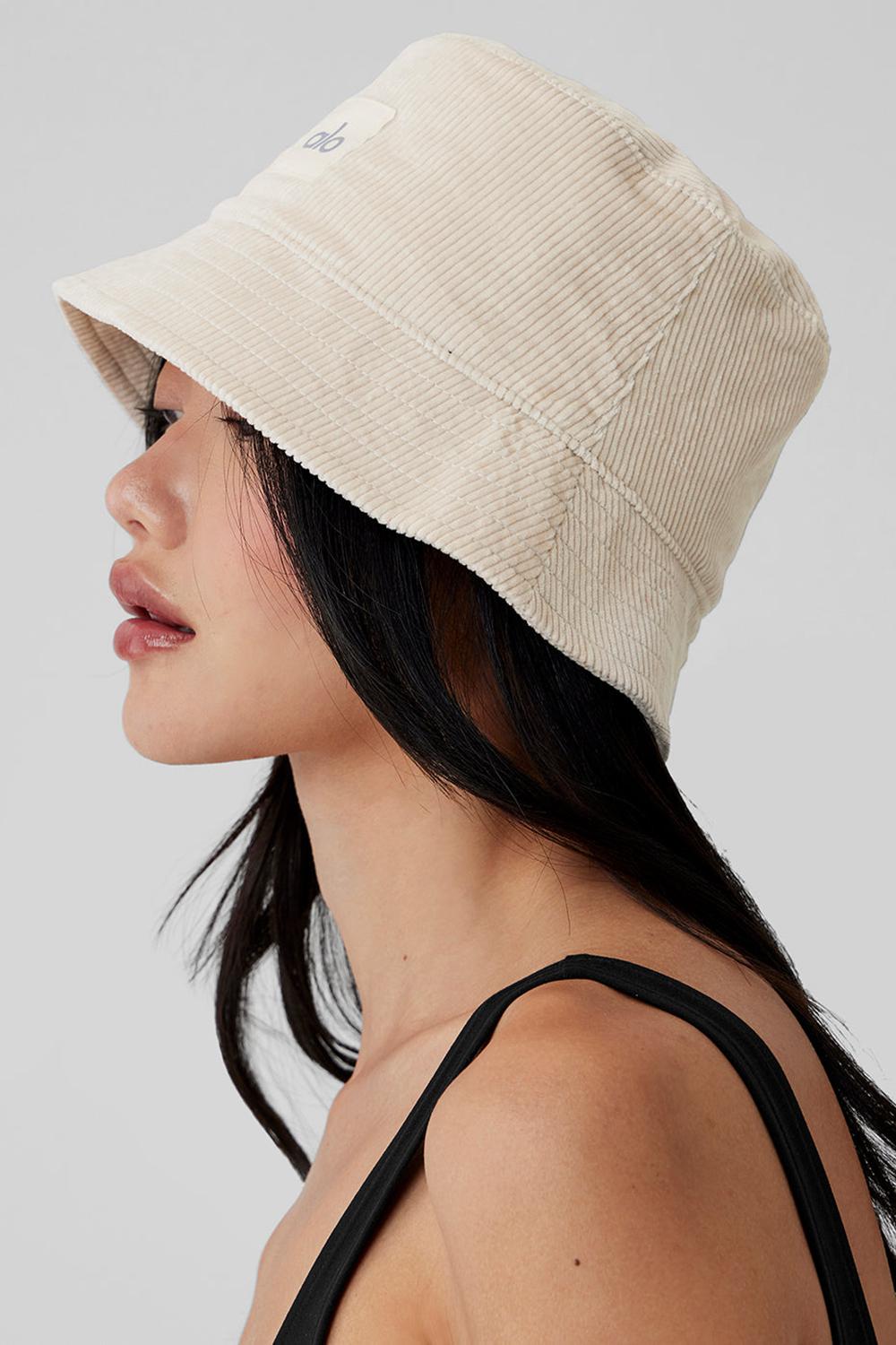 Bone Alo Yoga Corduroy Neighborhood Women Bucket Hat | KSA  XHP820374