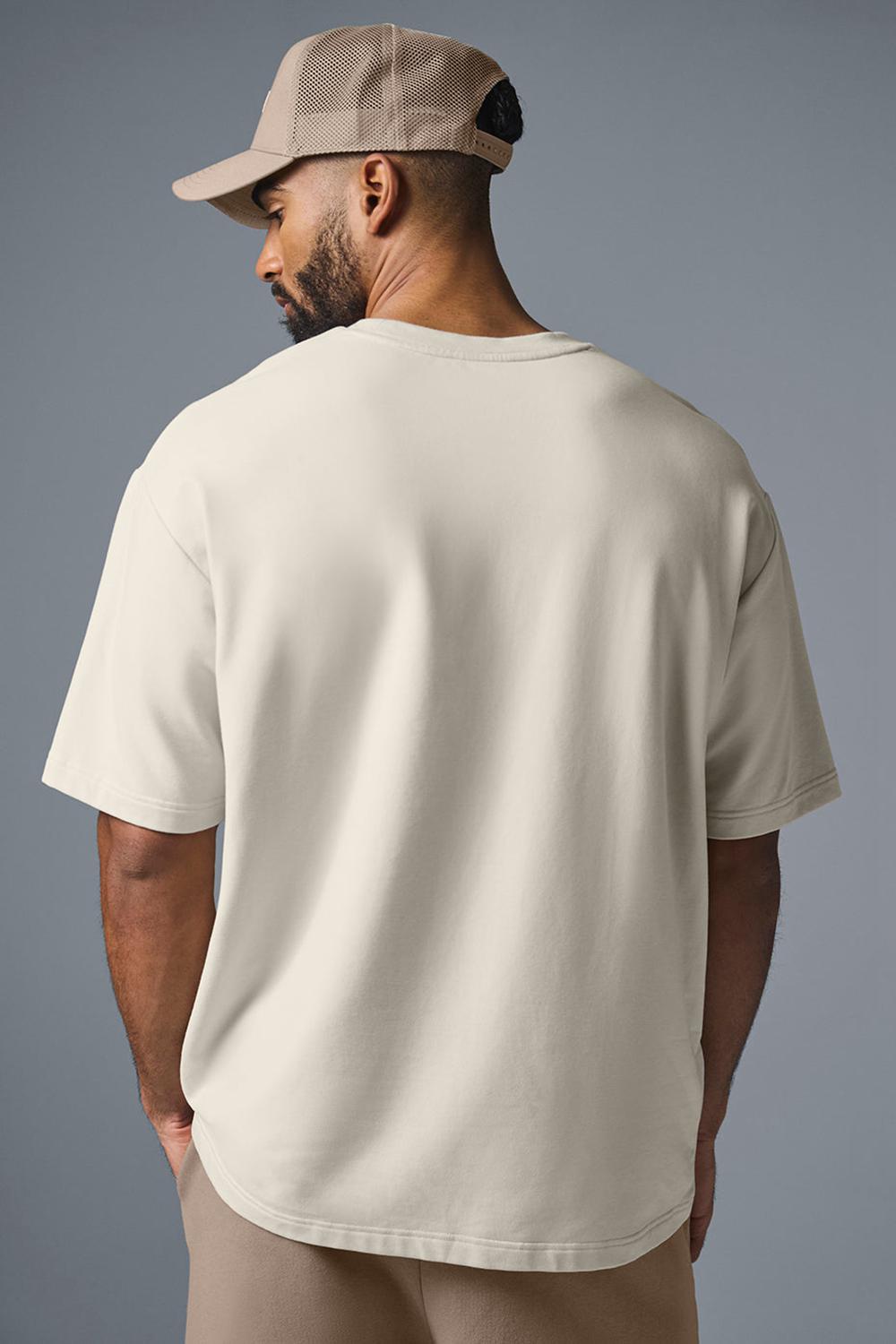 Bone Alo Yoga Double Take Men Short Sleeve | KSA  VQE732146