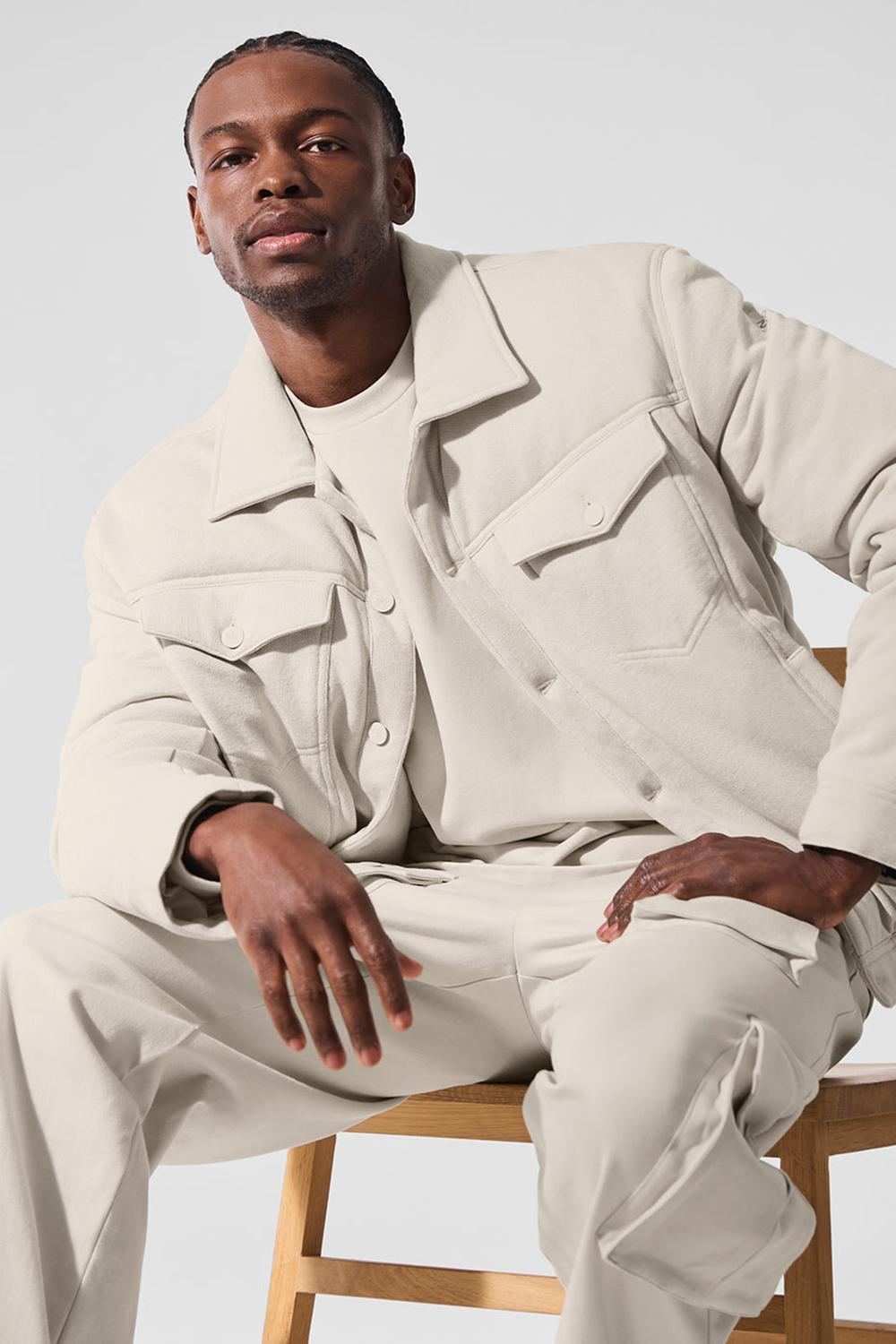Bone Alo Yoga Ease Trucker Men Jacket | KSA  IES142587