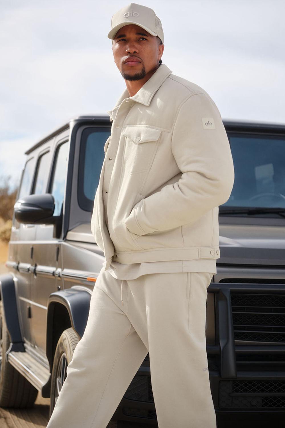 Bone Alo Yoga Ease Trucker Men Jacket | KSA  IES142587