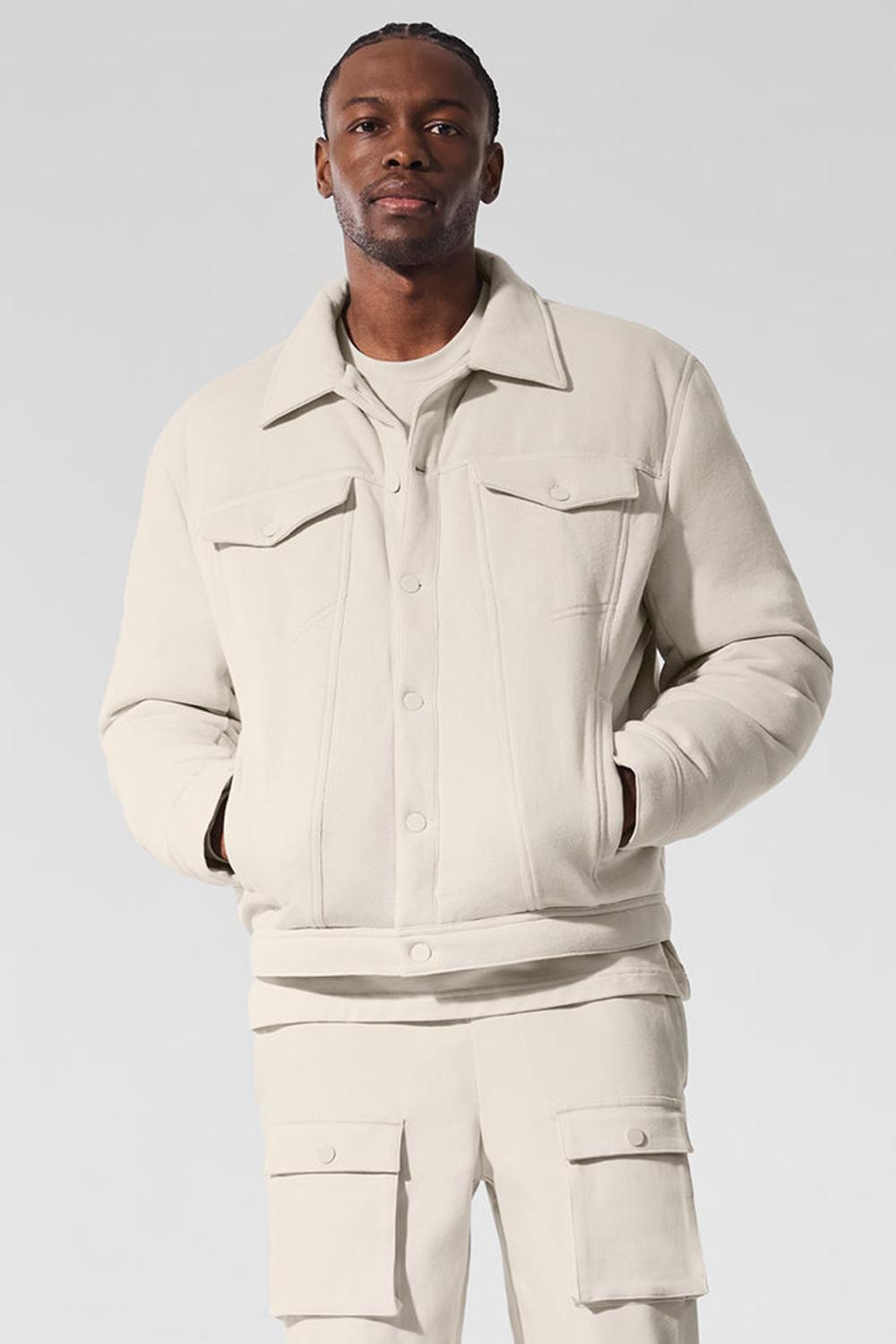 Bone Alo Yoga Ease Trucker Men Jacket | KSA  IES142587