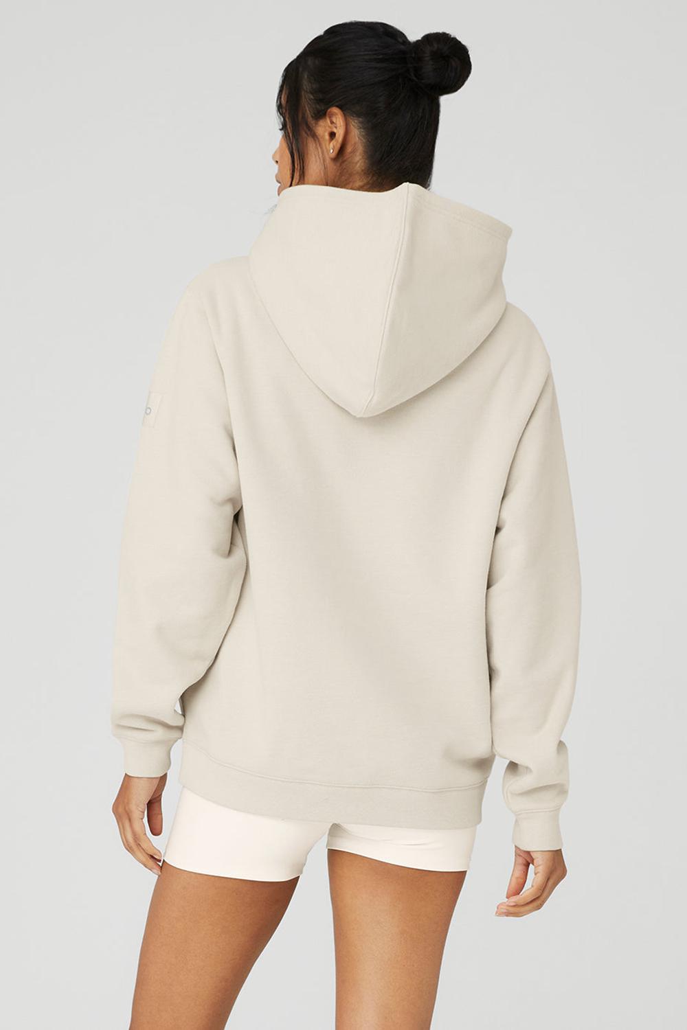 Bone Alo Yoga Renown Heavy Weight Women Hoodie | KSA  NIB657123